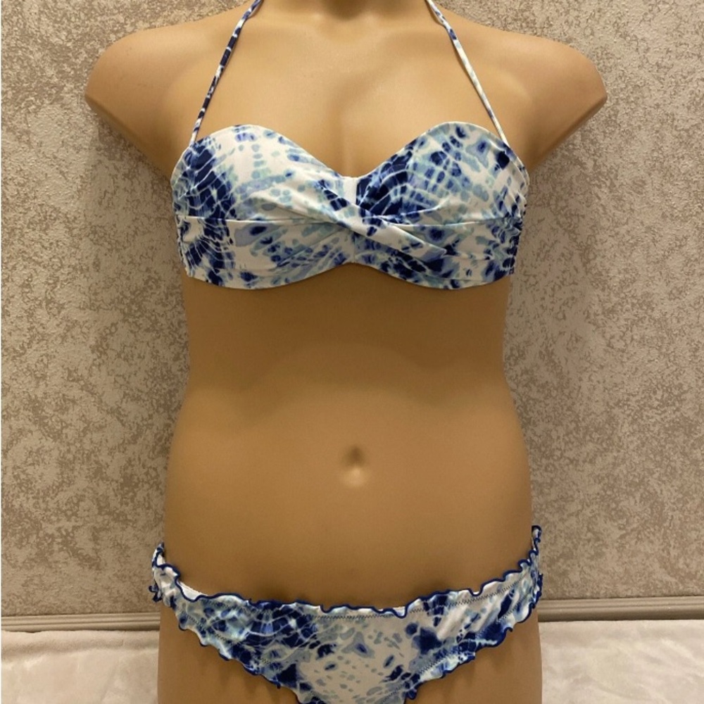 Victoria's Secret Blue and White Tie-Dye Bikini